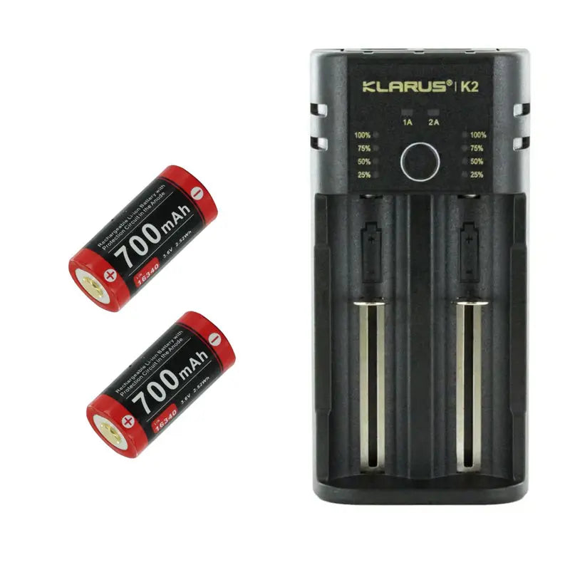 Chargeur Klarus K2 USB, 2 baies Powerbank Li-ion, Ni-MH, Ni-Cd et LiFePO4 Klarus