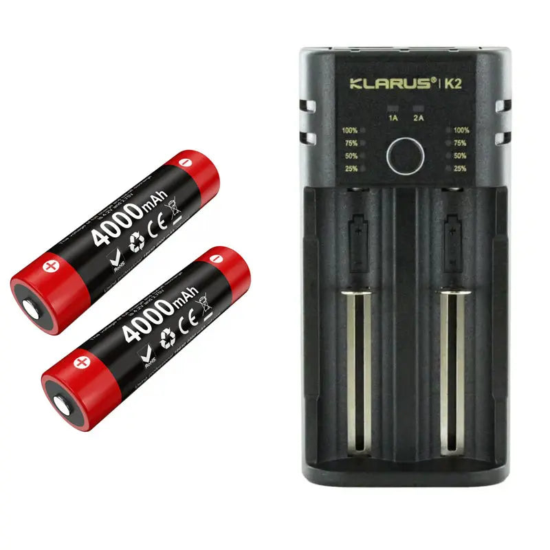 Chargeur Klarus K2 USB, 2 baies Powerbank Li-ion, Ni-MH, Ni-Cd et LiFePO4 Klarus