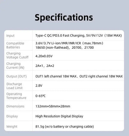 Chargeur Klarus Smart Charger K2A pour batteries Li-ion  NYCTALOPE  