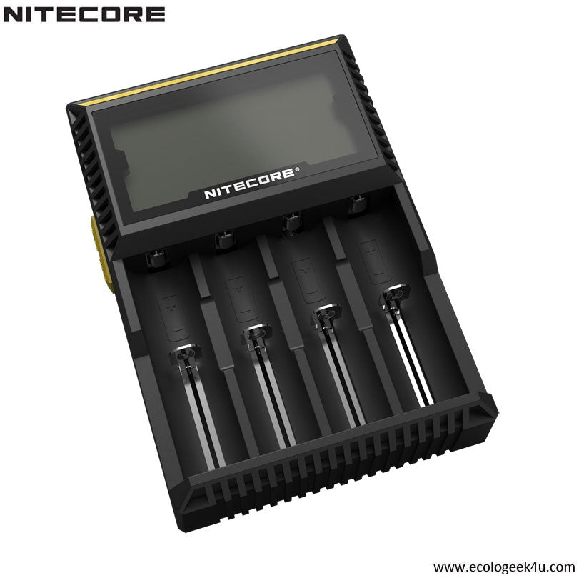 Chargeur D4 Nitecore Li-ion, IMR, Ni-MH, LiFePO4 et Ni-CD  NYCTALOPE  