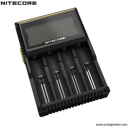 Chargeur D4 Nitecore Li-ion, IMR, Ni-MH, LiFePO4 et Ni-CD  NYCTALOPE  