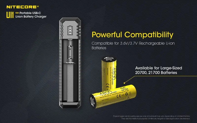 Chargeur Nitecore UI1 pour batteries Li-ion/IMR - Type C  NYCTALOPE  