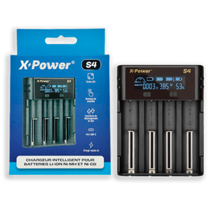 Chargeur X Power S4 pour 4 batteries Lithium, IMR et INR - NYCTALOPE