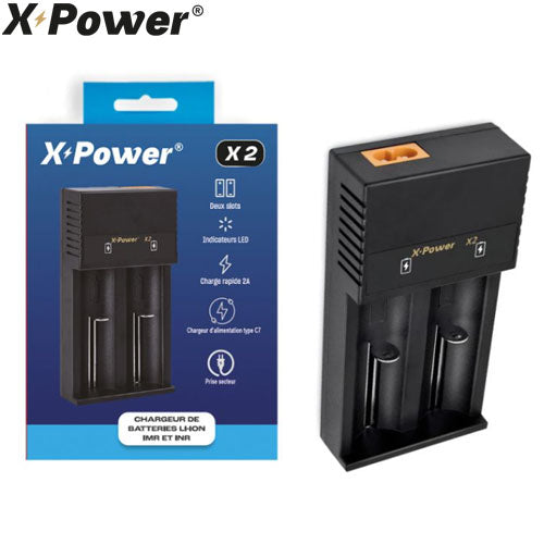 Chargeur X Power X2 pour 2 batteries IMR et INR - NYCTALOPE