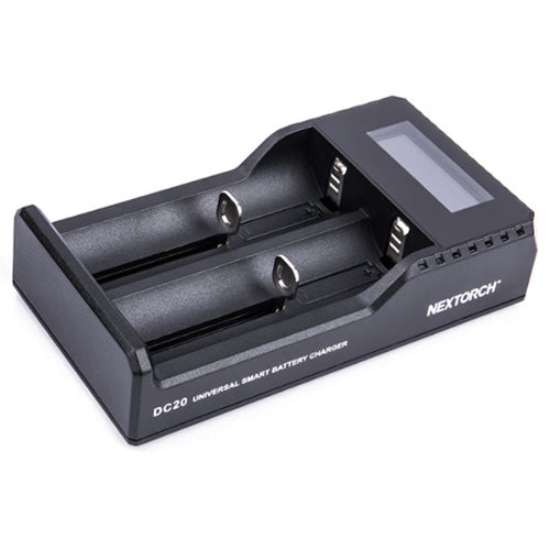Chargeur Nextorch DC20 USB 2 baies Li-ion 21700, 18650, 18350,16340, 14500  NYCTALOPE  