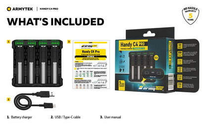 Chargeur Armytek Handy C4 PRO – Powerbank – Batteries Li-ion, IMR et Ni-Mh  NYCTALOPE  