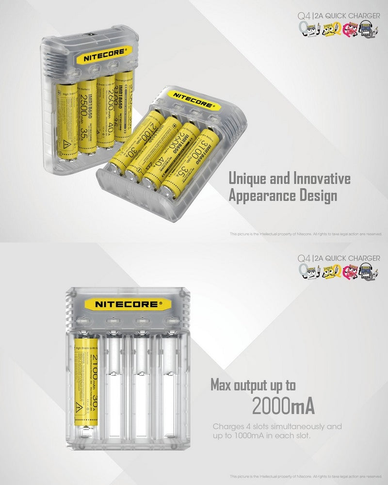 Nitecore Chargeur Q4  NYCTALOPE  