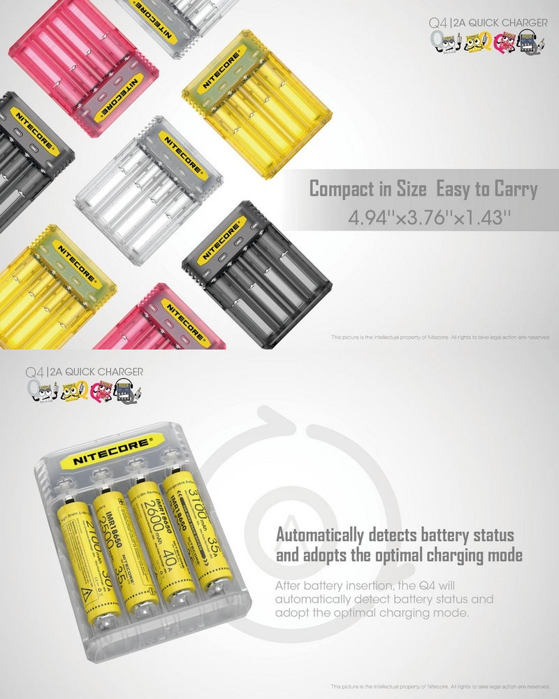 Nitecore Chargeur Q4  NYCTALOPE  