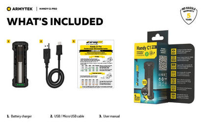 Chargeur Armytek Handy C1 pro - batteries Li-ion, IMR et Ni-Mh  NYCTALOPE  
