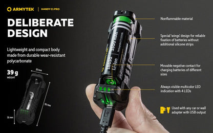 Chargeur Armytek Handy C1 pro - batteries Li-ion, IMR et Ni-Mh  NYCTALOPE  