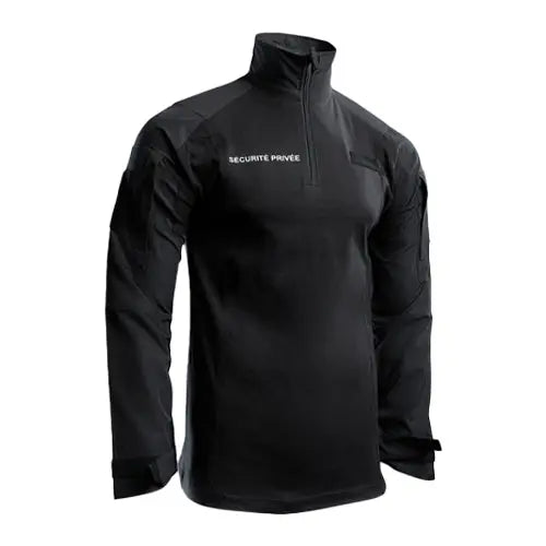 Chemise UBAS manches longues Sécurité Privée Noir GK SAFETEK — chemise professionnelle déperlante
