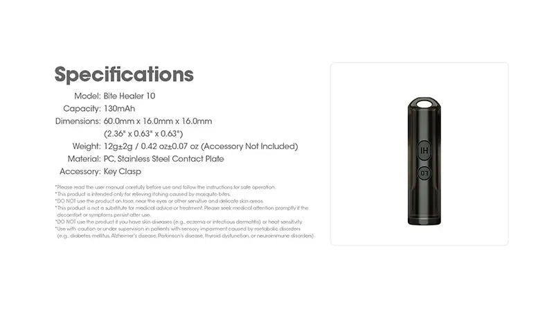 Dispositif Anti-démangeaisons Nitecore Bite Healer 10 - Soulagement immédiat des piqûres - Sans produits chimiques - Technologie thermique - Rechargeable USB-C  NYCTALOPE  