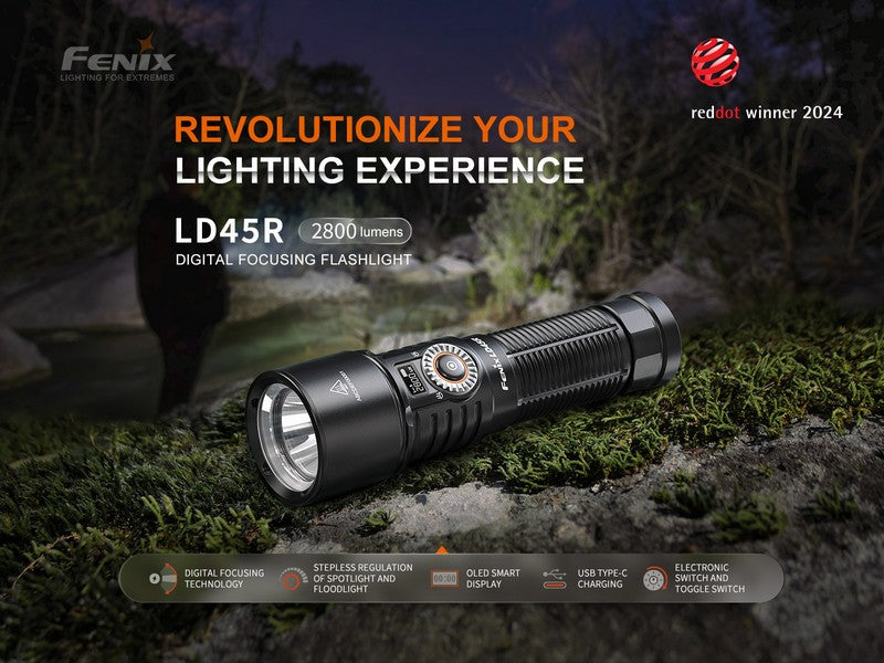 Lampe Torche Fenix LD45R - 2800 Lumens - Floodlight ou Spotlight  NYCTALOPE  