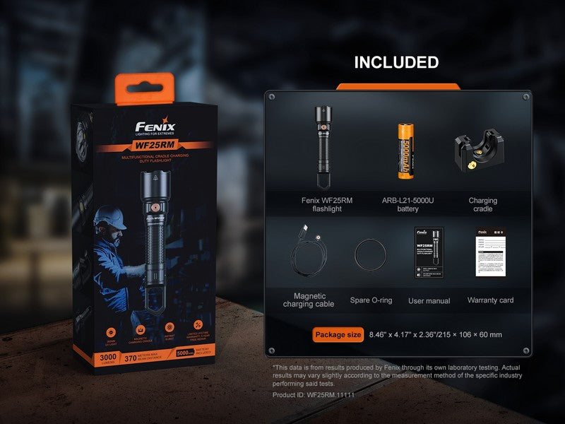 Lampe Torche multifonction Fenix WF25RM – 3000 Lumens rechargeable avec support de charge  NYCTALOPE  