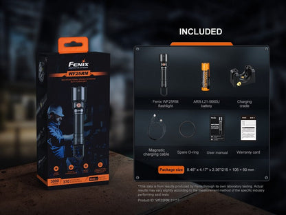 Lampe Torche multifonction Fenix WF25RM – 3000 Lumens rechargeable avec support de charge  NYCTALOPE  