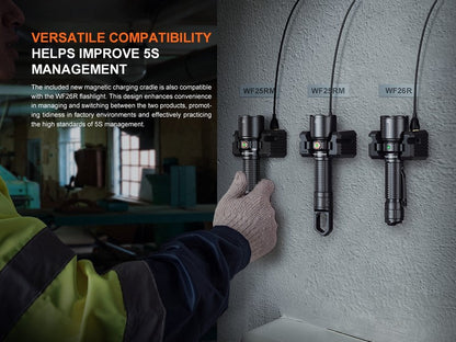 Lampe Torche multifonction Fenix WF25RM – 3000 Lumens rechargeable avec support de charge  NYCTALOPE  