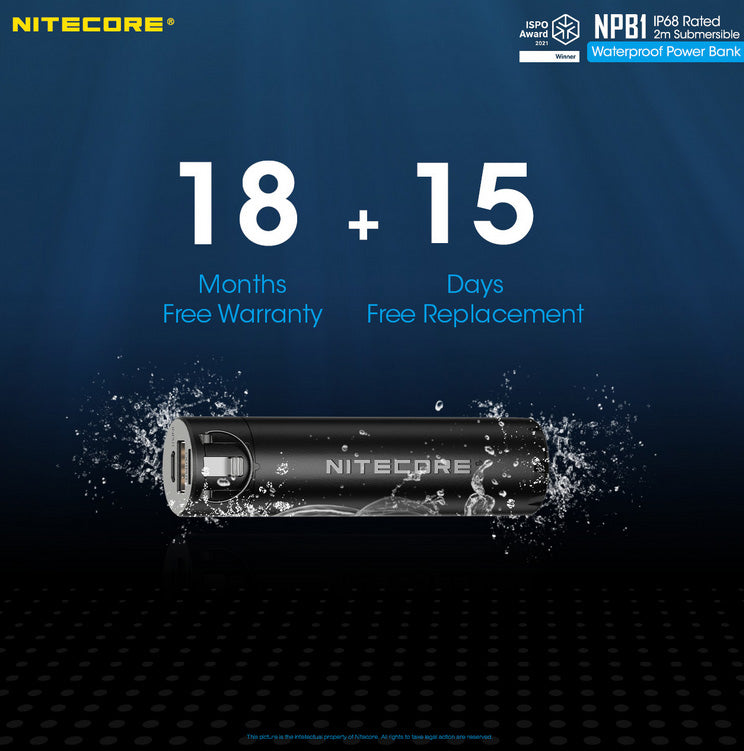 Power Bank Nitecore NPB1 - 5000mAh batterie externe frontale HU60 Nitecore