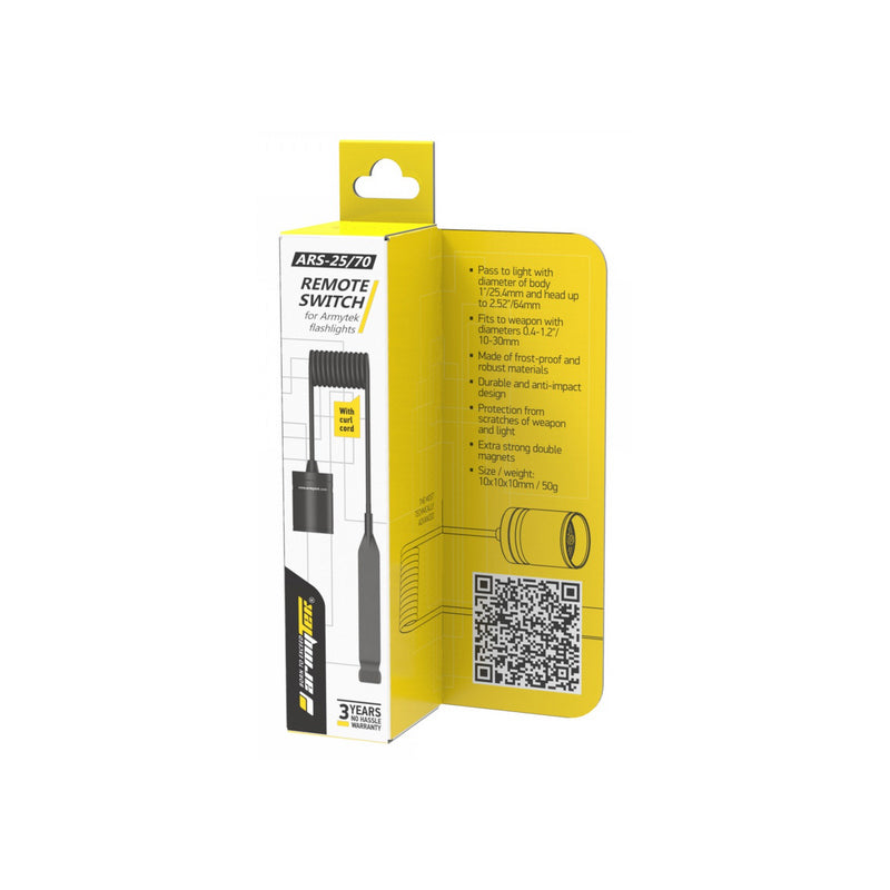 Interrupteur déporté Armytek ARS-01 câble ressort 25 à 70cm - NYCTALOPE