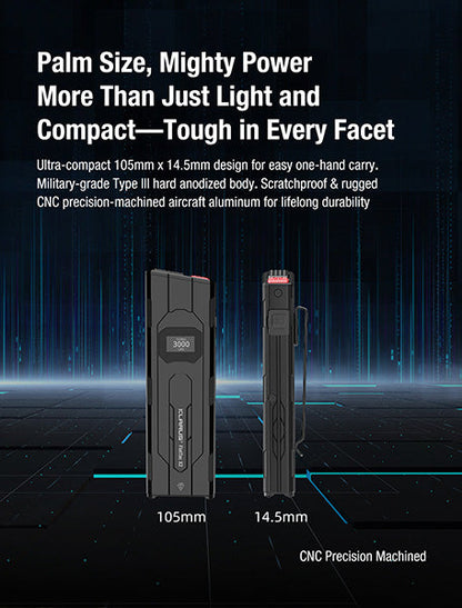 Lampe Torche FlatTac Klarus X2 - 3000Lumens rechargeable USB-C - Ultra fine  NYCTALOPE  