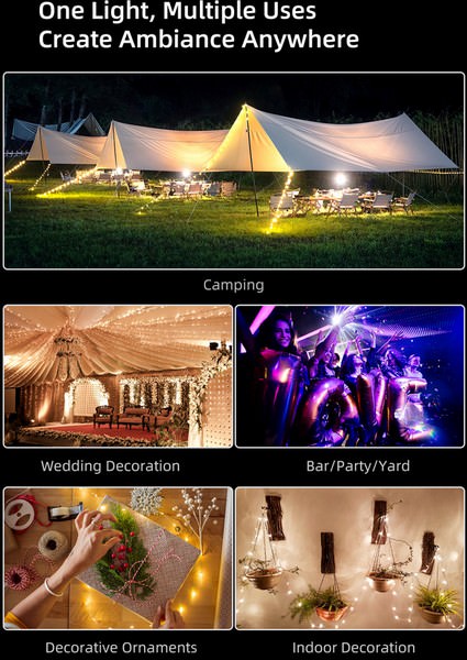 Guirlande Lumineuse Klarus CL6 Warm/White ou multicolore éclairage évènementiel  NYCTALOPE  