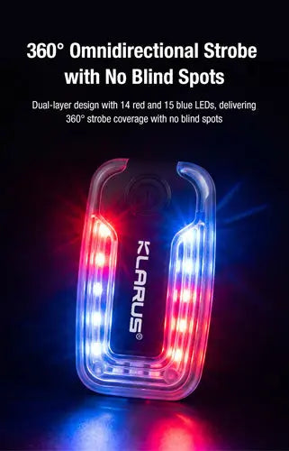 Klarus WL6 - Lampe d'épaule de signalisation 360° rouge et bleu