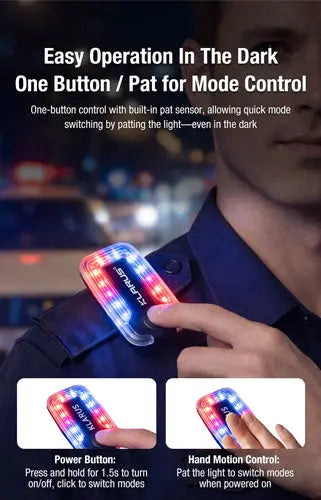 Klarus WL6 - Lampe d'épaule de signalisation 360° rouge et bleu