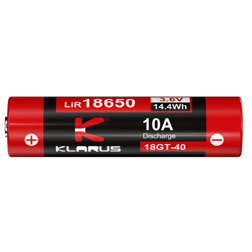 Batterie Klarus 18GT-40 18650 4000mAh protégée - autonomie prolongée