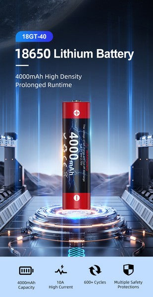 Batterie Klarus 18GT-40 18650 4000mAh protégée - autonomie prolongée  NYCTALOPE  