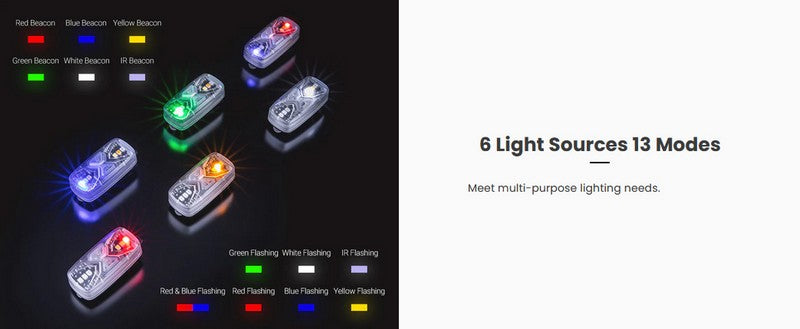 Lampe Multi-signal Nextorch UT41 - 5 couleurs + IR - lumière de secours de sécurité et d'avertissement - Rechargeable USB-C  NYCTALOPE  