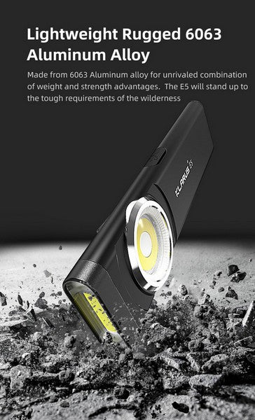 Lampe de poche de travail Klarus E5 - 470 Lumens  NYCTALOPE  