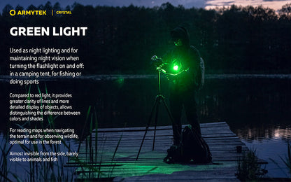 Lampe Armytek Crystal RGB – 200 Lumens Blanc + Rouge/Bleu/Vert Armytek