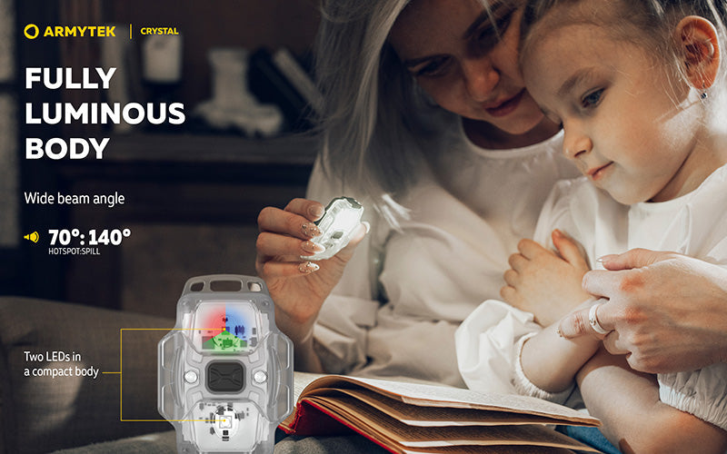 Lampe Armytek Crystal RGB – 200 Lumens Blanc + Rouge/Bleu/Vert Armytek