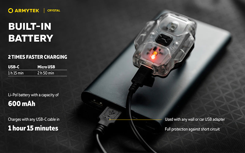 Lampe Armytek Crystal RGB – 200 Lumens Blanc + Rouge/Bleu/Vert Armytek