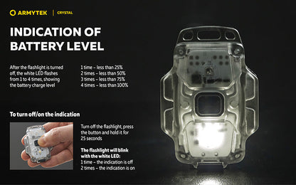 Lampe Armytek Crystal RGB – 200 Lumens Blanc + Rouge/Bleu/Vert Armytek