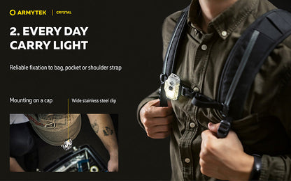 Lampe Armytek Crystal RGB – 200 Lumens Blanc + Rouge/Bleu/Vert Armytek