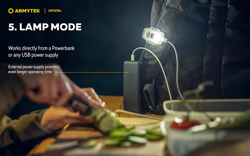 Lampe Armytek Crystal RGB – 200 Lumens Blanc + Rouge/Bleu/Vert Armytek