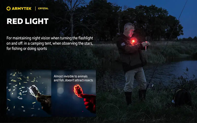 Lampe Armytek Crystal RGB – 200 Lumens Blanc + Rouge/Bleu/Vert  NYCTALOPE  