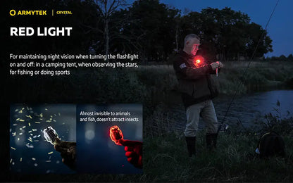 Lampe Armytek Crystal RGB – 200 Lumens Blanc + Rouge/Bleu/Vert  NYCTALOPE  