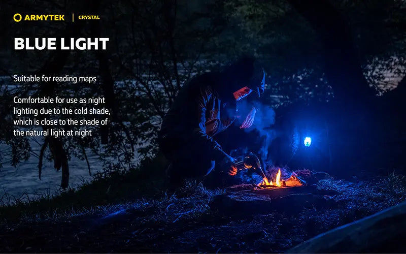 Lampe Armytek Crystal RGB – 200 Lumens Blanc + Rouge/Bleu/Vert  NYCTALOPE  