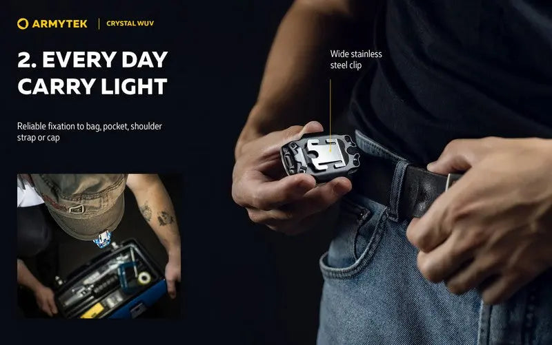 Lampe Armytek Crystal WUV - 150 Lumens Blanc + UV  NYCTALOPE  
