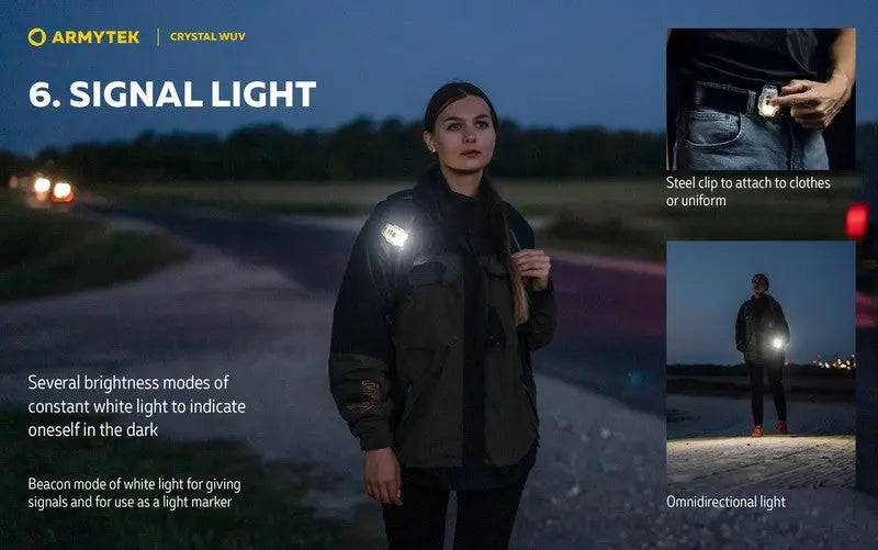Lampe Armytek Crystal WUV - 150 Lumens Blanc + UV  NYCTALOPE  