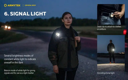 Lampe Armytek Crystal WUV - 150 Lumens Blanc + UV  NYCTALOPE  
