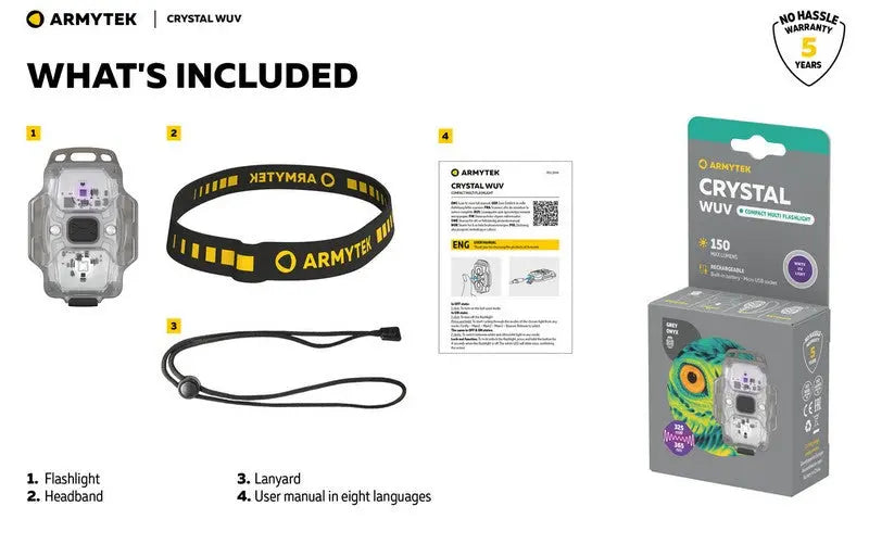 Lampe Armytek Crystal WUV - 150 Lumens Blanc + UV  NYCTALOPE  