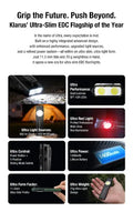 Lampe EDC ultra-fine Klarus E5 Ultra – Triple source lumineuse – 800 lumens  NYCTALOPE  
