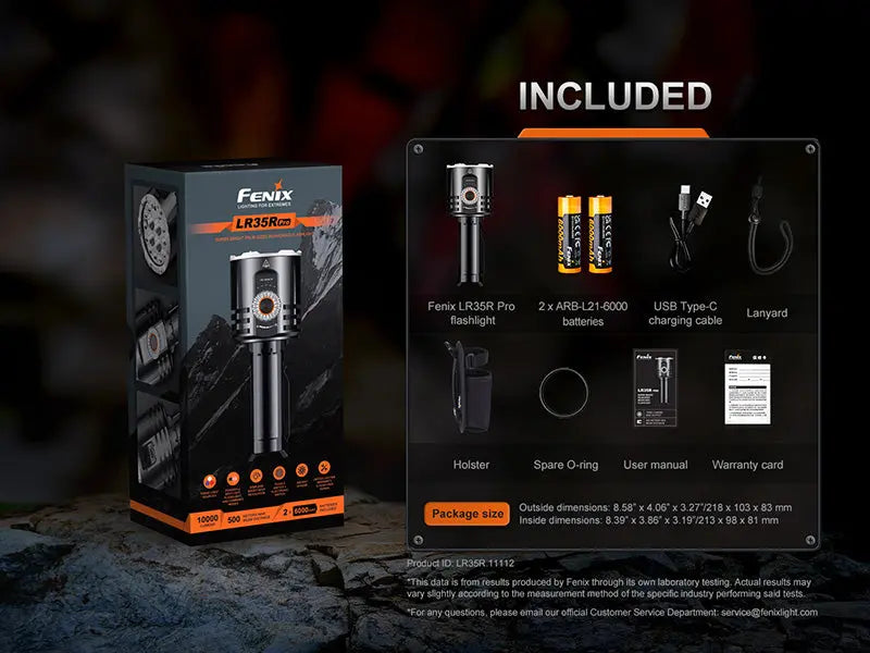 Lampe Fenix LR35R Pro 10 000Lumens - UV 365nm - Projecteur - Brise-vitre - Powerbank  NYCTALOPE  