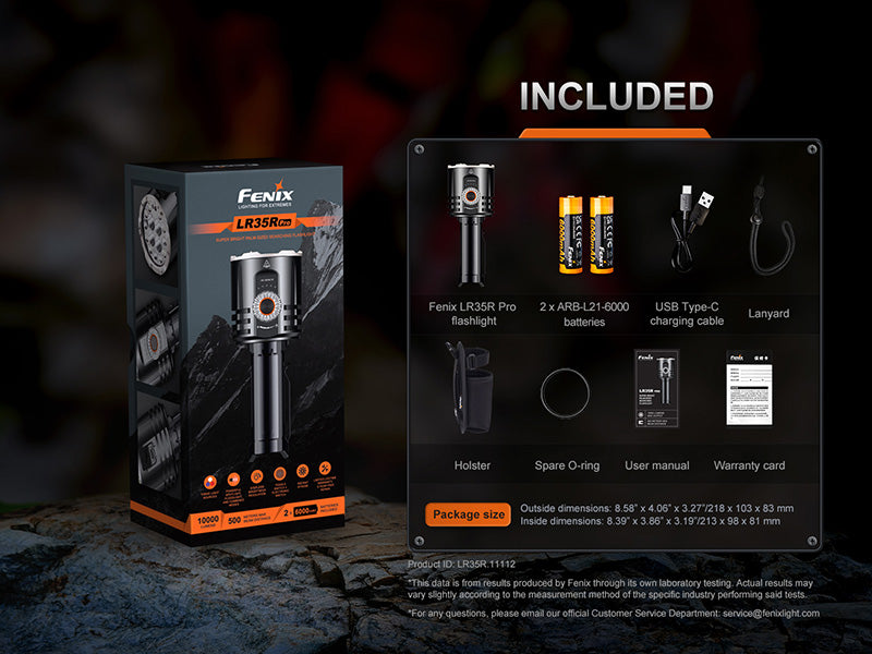 Lampe Fenix LR35R Pro 10 000Lumens - UV 365nm - Projecteur - Brise-vitre - Powerbank Fenix