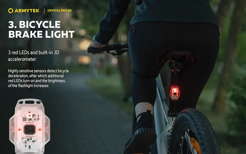 Lampe Frontale Armytek Crystal PRO 3D – 210 Lumens - Lumière Blanche/Rouge/Verte/Bleue - Fonction Feu de Freinage - Accéléromètre  NYCTALOPE  