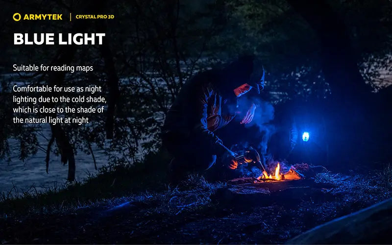 Lampe Frontale Armytek Crystal PRO 3D – 210 Lumens - Lumière Blanche/Rouge/Verte/Bleue - Fonction Feu de Freinage - Accéléromètre  NYCTALOPE  