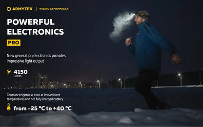 Lampe Frontale Armytek Wizard C2 PRO MAX LR Magnet USB 4150/3870 Lumens  NYCTALOPE  