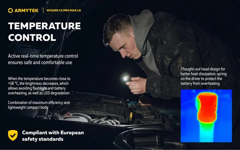 Lampe Frontale Armytek Wizard C2 PRO MAX LR Magnet USB 4150/3870 Lumens  NYCTALOPE  